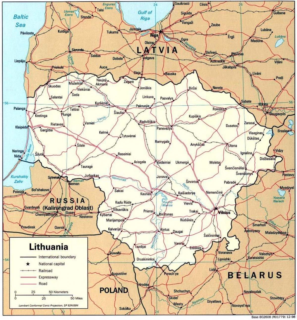 mapa erakutsiz Lituaniako