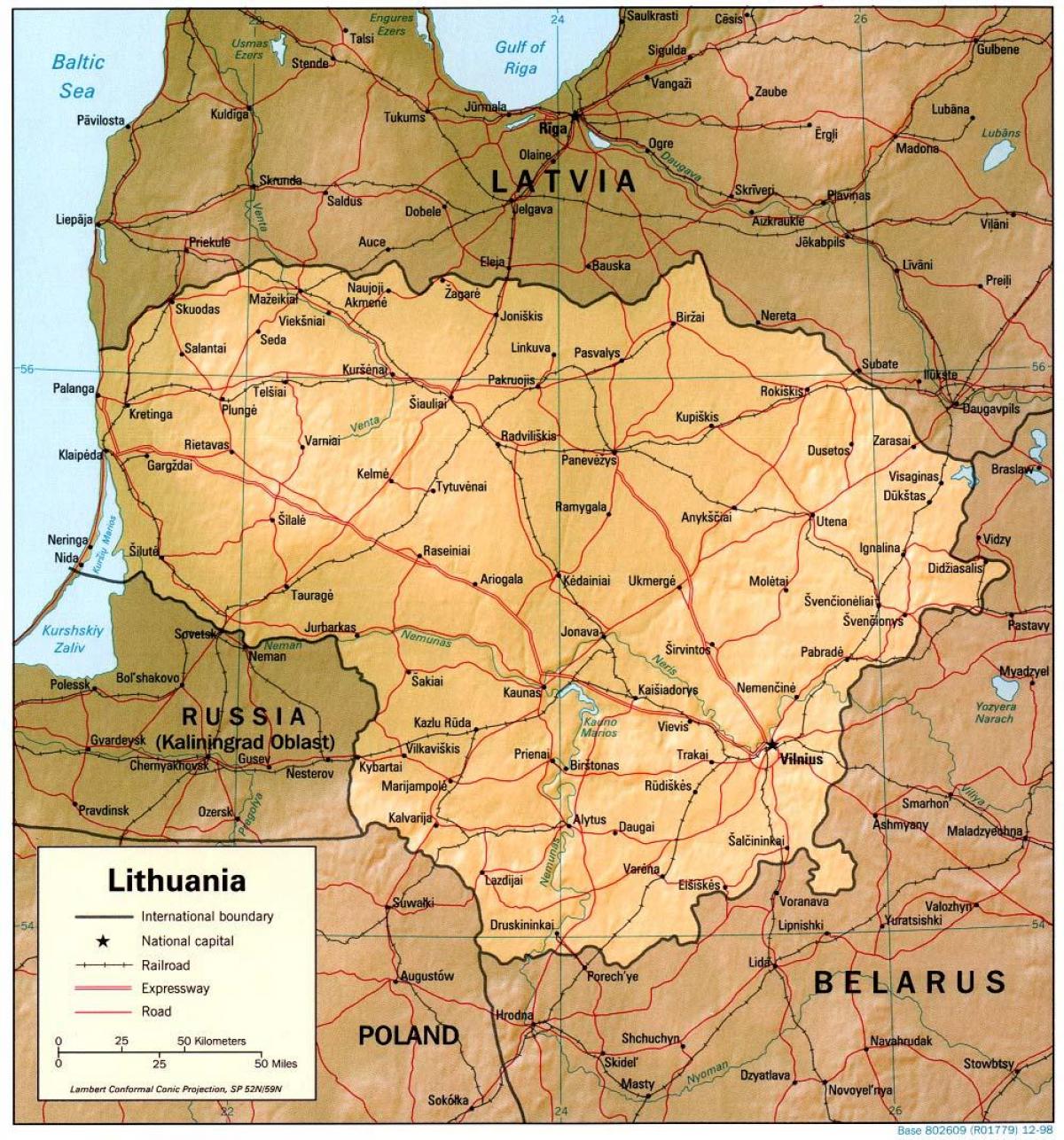 Mapa Lituania 1900
