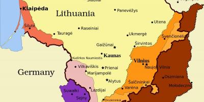 Mapa kaunas Lituaniako